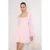 TRENDYOLMİLLA Dames Roze Effen Kort / Mini Lang Casual Skater Jurken