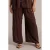 Yest Curve straight high waist broek donkerbruin