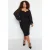 Curve Dames Unifarben Midi Lange Elegante Getailleerde Jurken Plus Size