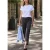 Street One Studio Dames Gestreepte 7/8 broek Wide Legs in Zwart