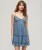 Jersey Cami Mini-jurk met Gelaagd Ontwerp Blauw