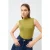 Damesblouse zonder mouwen met halve col