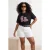 Trendyol Curve Dames Zwart Grafisch Kort Oversized Grote maten T-shirts