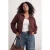 Trendyol Curve Dames Bruin Effen Lang, Getailleerd Grote maten Blazers