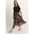Abstracte Print Boot Hals Midi Jurk