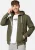INDICODE JEANS Sweatvest ‘Christos’  olijfgroen / wit
