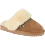 Warmbat Flurry suede tape cognac dames pantoffel (open hiel)