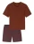 SCHIESSER Pyjama kort ‘ Comfort Essentials ‘  roestbruin / rood