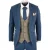 Heren 3-delig blauw Tweed Vintage pak