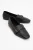 Noir Leren Plat Loafers Dames