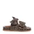 Copenhagen Shoes leren slippers met panterprint en strikjes bruin