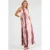 Textuur Abstract Patroon Maxi Jurk met Halterkraag