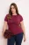 Trendyol Curve Dames Bordeaux Effen Kort Getailleerd Grote maten Blouses