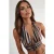 Gestreepte Halter Rimpel Croptop