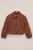 WE Fashion – Meisjes oversized bomberjack met suédelook – Oversized – Kaneelbruin –