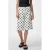 PIECES wide leg regular waist denim short met stippen