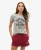 Superdry Vrouwen Athletic Nauwsluitend T-shirt met Grafische Print Grijs
