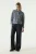 Donkerblauwe leather look broek