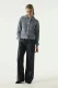 Donkerblauwe leather look broek