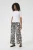Casual broek Loose fit Black / Light Beige Flower