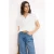 TRENDYOLMİLLA Dames Ecru Effen Kort Regular fit T-shirts