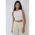 Ribbelgebreide Mouwloze Crop Top met Ronde Hals