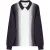 Pretty Green Herenpolo met verticale streep en lange mouwen (Marine)