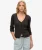 Essential top met Knopen en Lange Mouwen Zwart