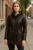 Dames bruine leren parka met capuchon – Clare