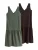 The Set Jurk  chocoladebruin / groen