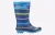 Cotswold Stripe Wellington Rubberen Jongens Blauw/Groen/Gele Regenlaarzen