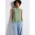 Street One Dames Jersey top met rimpels in Groen