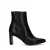 Manfield – Dames – Zwarte leren enkellaarsjes met hak –