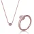 Orphelia ‘Robin’ Dames 925 Sterling Zilveren Set: Halsketting + Ring – Roze SET-7434