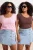Trendyol Curve Dames Roze Effen Kort Getailleerd Grote maten Blouses