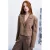 FRNCH cropped blazer met krijtstreep – bruin