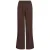 ROUGE EDIT wide leg casual broek met plooien – donkerbruin