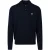 Fred Perry klassiek, gebreid poloshirt met lange mouwen voor heren, marineblauw