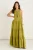 Kaki gelaagde halter-maxi-trapezejurk