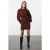 TRENDYOLMİLLA Dames Bruin Effen Kort / Mini Lang Casual Bodycon Jurken