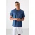Heren T-shirt met ronde hals in effen bird’s eye patroon