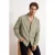 TRENDYOL MAN Heren Kaki Gestreept Lang Oversized Overhemden