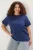 Trendyol Curve Dames Donkerblauw Effen Kort Oversized Grote maten T-shirts