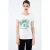 Witte top met korte mouwen en veelkleurige print