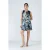 Marineblauwe mouwloze jurk met print