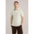 WE Fashion slim polo met ingebreid patroon beige
