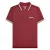 Lambretta Herenpoloshirt met drie punten (Bourgondië/Crème/Navy)