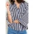 LOLALIZA gestreepte blouse met linnen blauw