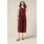 Oltre Midi Flare Dress In Poplin Burgundy