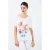 Witte jersey top met veelkleurige print